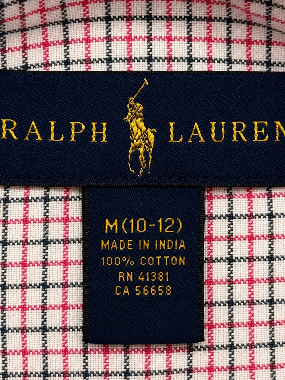 Polo Ralph Lauren Boys Pink Black Plaid Button Down Shirt 10-12 cotton